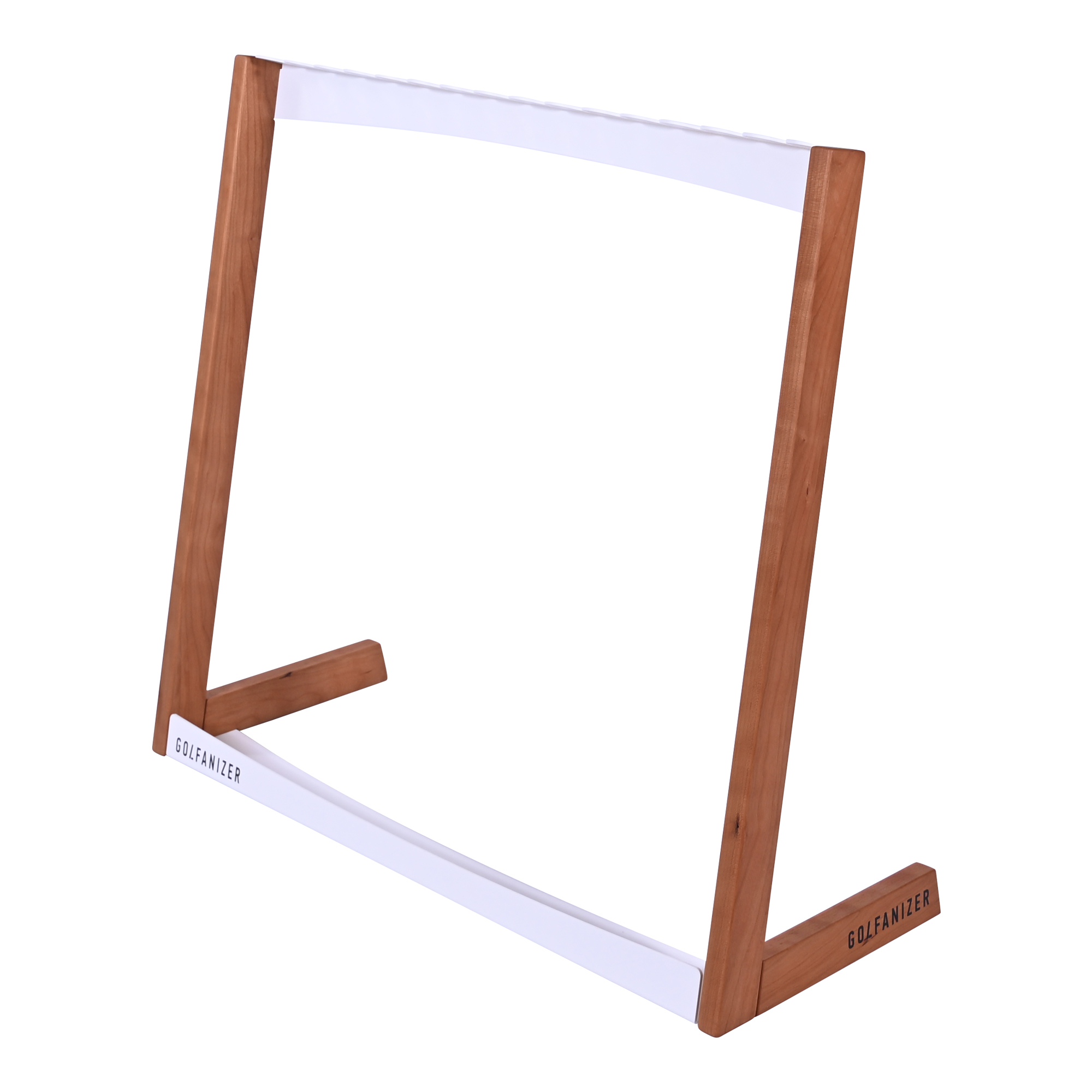 Golfanizer rack in cherry with Alpine White club plate
